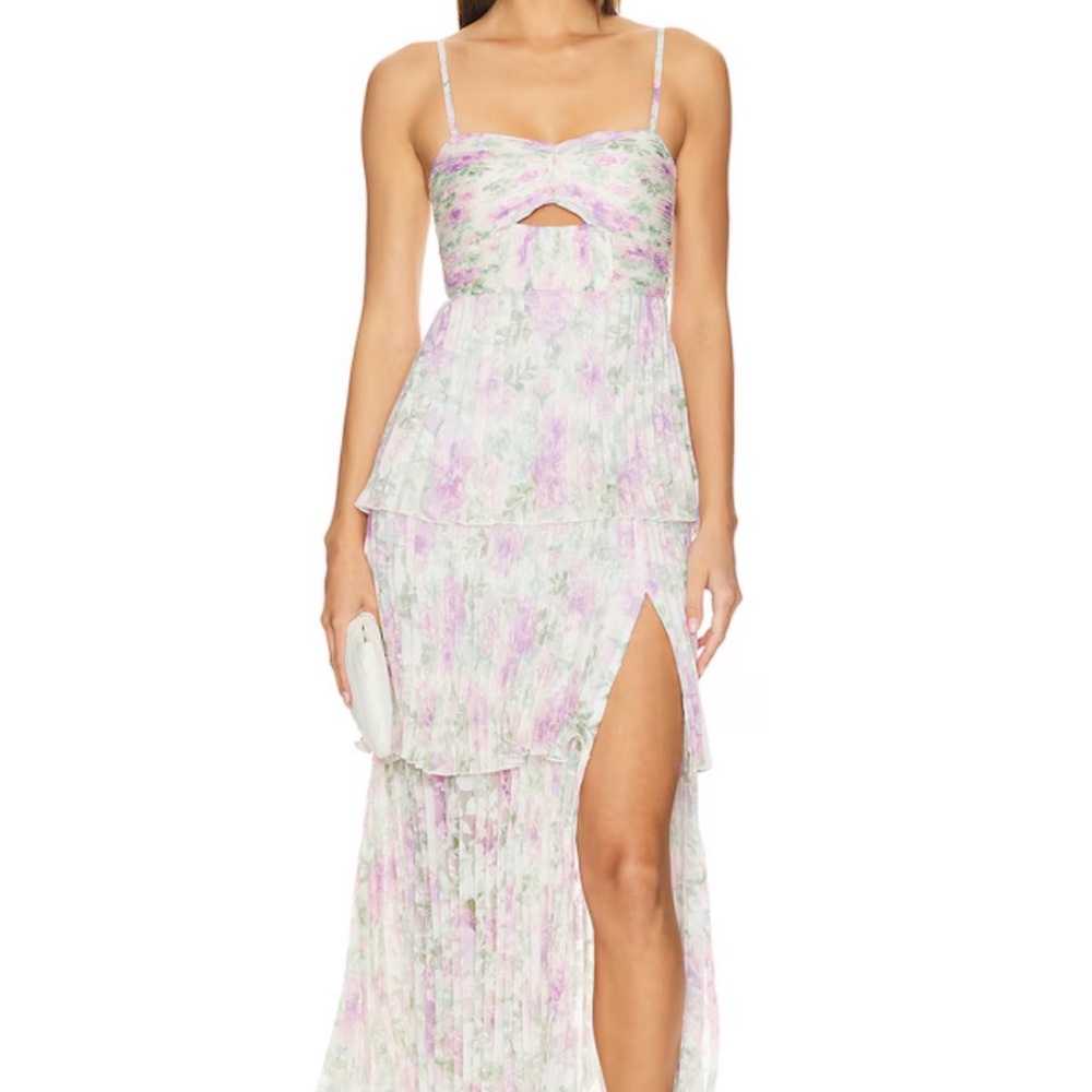 Astr Lavender Floral Maxi Dress